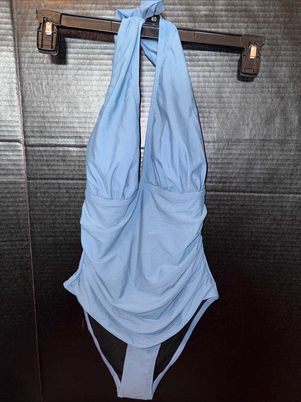 Aimage Blue Girls' One-Piece Halter Swimwear